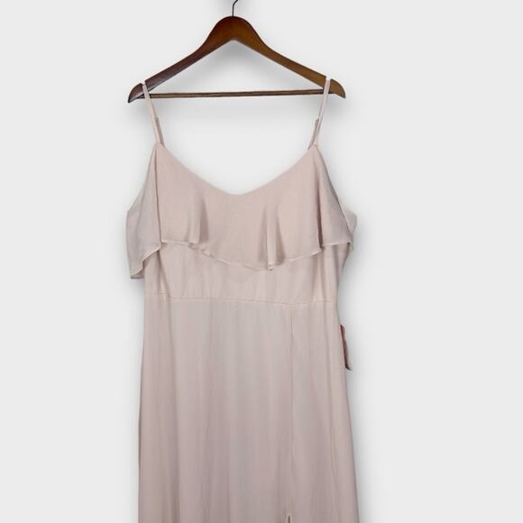 Birdy Grey Jane Convertible Bridesmaid Dress Pale Blush Pink Chiffon 1X New - Picture 7 of 14